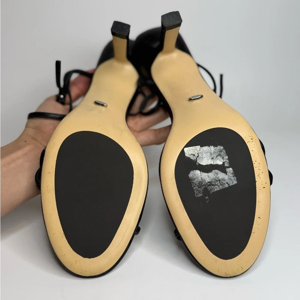 Tony Bianco Black Strappy Kitten Heel Sandals